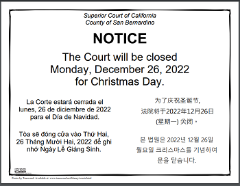 Closed Monday, December 26, 2022