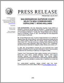 SBSC Selects New Commissioner Geraldine T. Wong-Williams